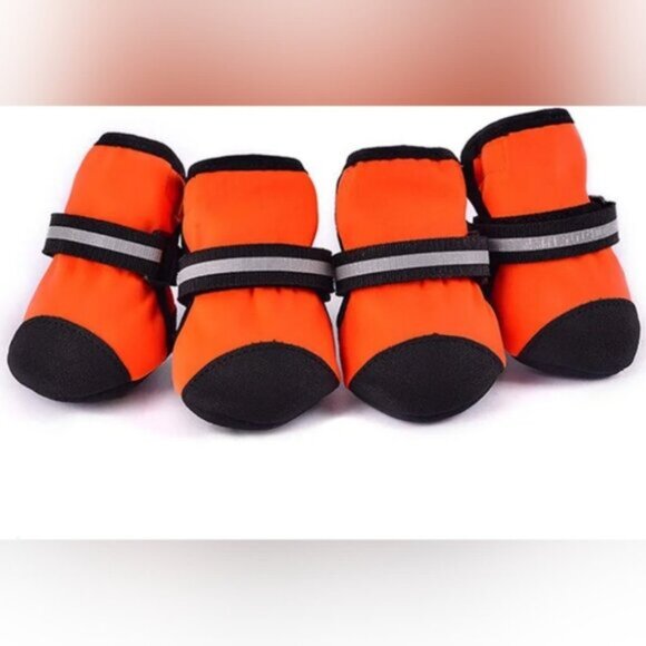 Limited Edition Waterproof Dog Neon Reflective Protective Boots 4 piece Size L - Picture 8 of 14